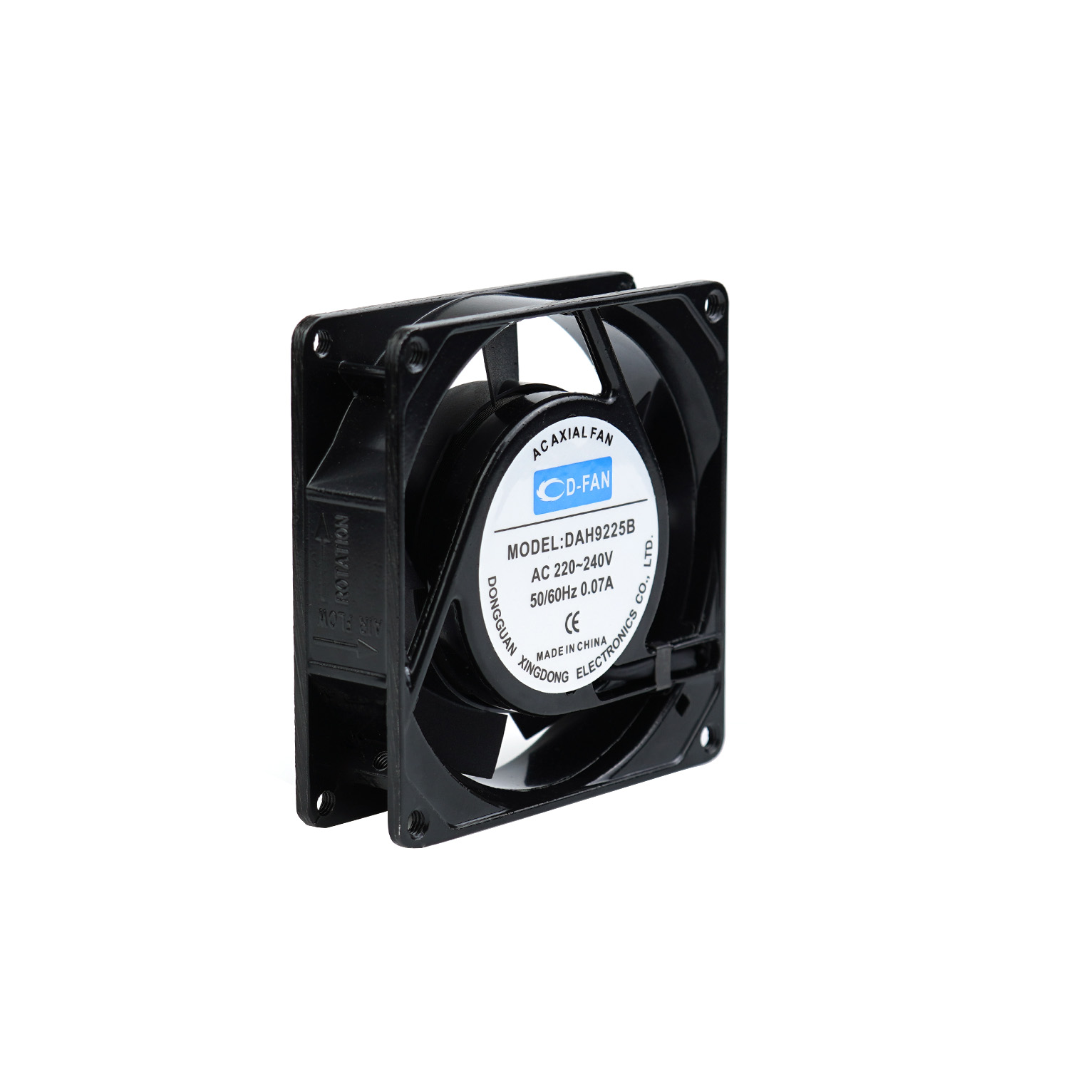 230v 92mm Black Plastic Infinity AC Axial Fan